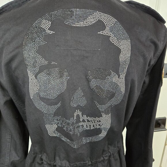 Zadig & Voltaire Kayak Mili Skull Jacket Small Black Goth Grunge Utility - Picture 16 of 16